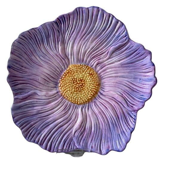 Maxcera Purple Floral Ceramic Dinner Plates 10in Set of 4 Spring New - Picture 15 of 15